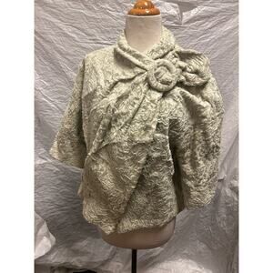 Robin Starr Chicago Cropped Jacket with a Gorgeous ButtonUp Cloth Flower